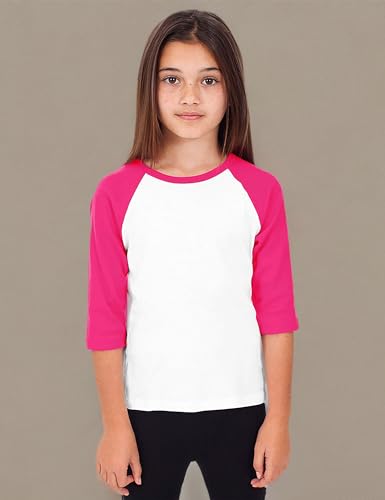 Image of Hat and Beyond Kids Raglan Jersey Child Toddler Youth Uniforms 3 /4 Sleeves T Shirts