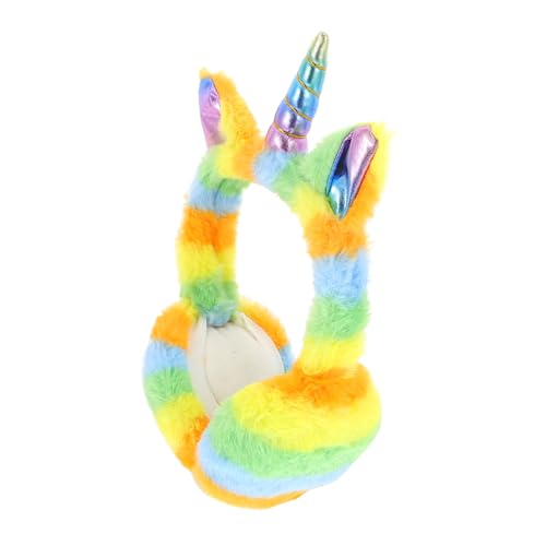LIFKOME Foldable Unicorn Design Ear Muffs Plush Warm Ear Covers for Outdoor Activities