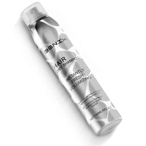 BENIX Dry Shampoo for Women & Men- Volumizing Spray for All Hair | Invisible Formula, Instantly Fresh & No White Residue | Natural Dry Shampoo Powder with Rice Starch (5 Oz)