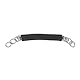 Equine Smile ES3019 Kinnketten Verschiedene Typen Leder Nylon Edelstahl mit doppelt oder gedrehte Kette (Gedreht Kette/Schwarz Leder Kinnkettenschoner)