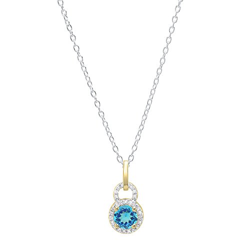 DazzlingRock Collection 18 carats Or jaune Ronde Bleu topaze bleue Cover