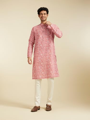 Image of DIWAS BY MANYAVAR Men's Cotton Blend Printed Kurta (1pc)