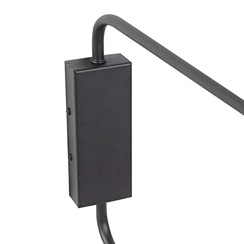 Qazqa Retro/Vintage Aplique diseño negro 2 luces ajustable - LUNE Acero Alargada Adecuado para LED Max. 2 x 60 Watt