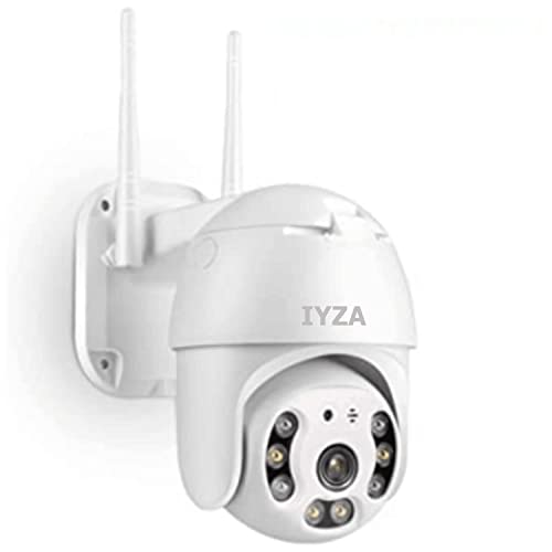 IYZA Home Office WiFi Camera Outdoor PTZ CCTV | 1080p (Full HD) Night Vision IP Security Camera Wireless IP66 Weatherproof MicroSD Card Slot | Cloud Storage (ICSee APP) (PTZ Camera)