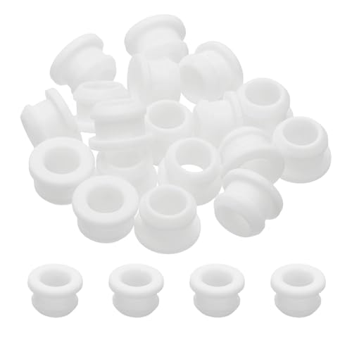 PATIKIL 18pcs Wire Grommet, 12mm Mounting Dia Plastic Grommets Cable Snap Bushing Cable Mounting Hose Bushing Grommet Protector Fasteners Locking Silicone for Wire Cable Hose, White