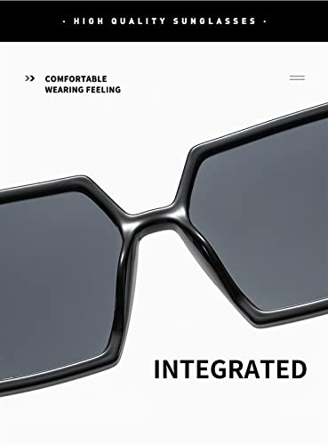 XINXIN Men's Square Sunglasses Outdoor Street Vacation Sunshade (Color : D, Size : Medium)4