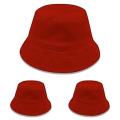 3pcs Red Bucket Hat