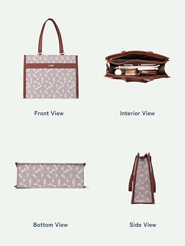 Image of ZOUK Boardroom Office Bag for Women | Big Size Business Tote | Laptop Up to 14 Inch | Water-Resistant | Stylish Handbag for Work & Travel |