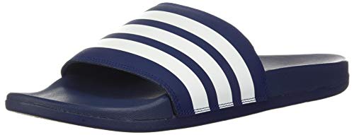 adidas Men's Adilette Comfort Slide, Dark Blue/White, 9