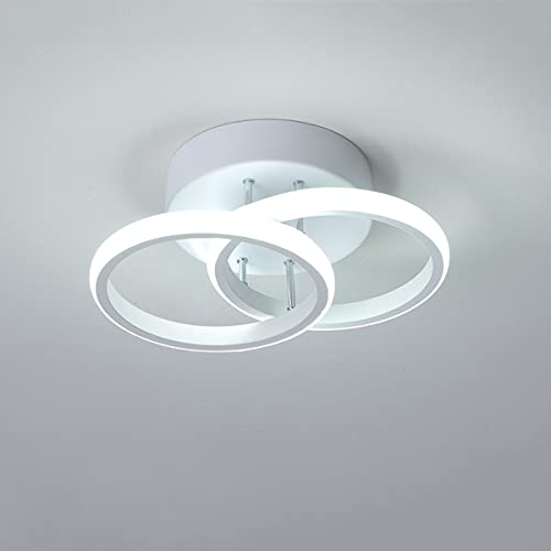 LED Lámparas de Techo Salón,YABAG 18W Lampara Techo Modernas de Aluminio,Plafon LED de Redonda,Luz Iluminacion de Techo de Interior (Blanco- Luz blanco frío) Cover