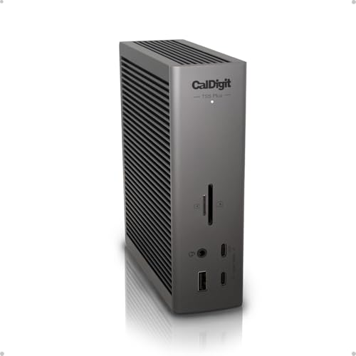 CalDigit TS5 Plus Thunderbolt 5 Dock 20 Anschlüsse 10GbE 140 W Ladeleistung 3X Thunderbolt 5 10x USB 10Gb/s bis zu Zwei 8K-Displays mit 60 Hz 1 0 m langes geflochtenes Kabel