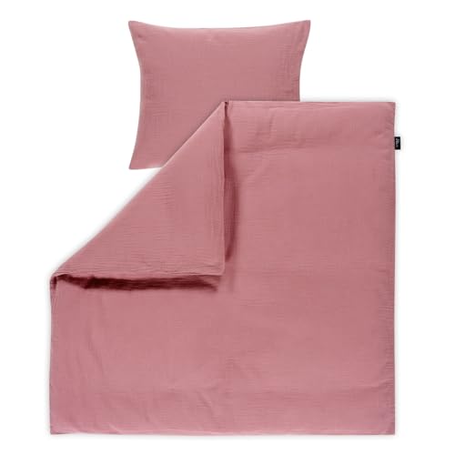 Alvi Bettwäsche Mull für Wiege/Stubenwagen mit Knopf Fox Glove Berry...