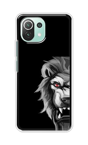 Image of PRINTFIDAA Printed Hard Back Cover Case for Mi 11 Lite | Mi 11 Lite NE 5G Back Cover (Angry Lion) -112