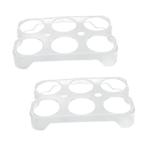 Srliya Lot de 2 Porte-œufs, 12 Emplacements en Plastique Transparent, Bac de Rangement pour Réfrigérateur, Congélateur, Conteneur à œufs, Permet D'économiser de L'espace dans le