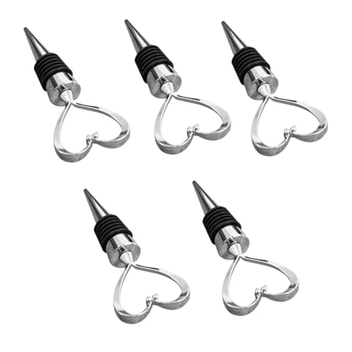 Toyvian 10 Piezas Tapones de Vino Forma de Corazón Tapón de Botella de Silicona Reutilizable para Botellas de Vino Cerveza y Vinagre Diseño para Fiesta y Restaurante