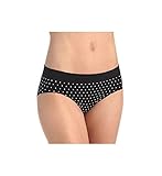 Bali Women's One U All Around Smoothing Hipster Panties, Black/White Dot, X-Large/8