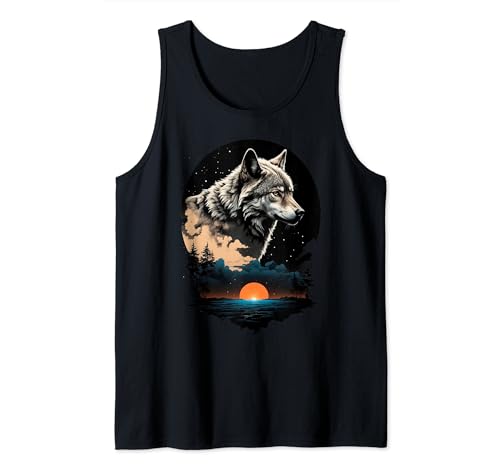 Kraftvoller und mutiger Wolf – großer Wolf Tank Top Kraftvoller und mutiger Wolf – großer Wolf Tank Top