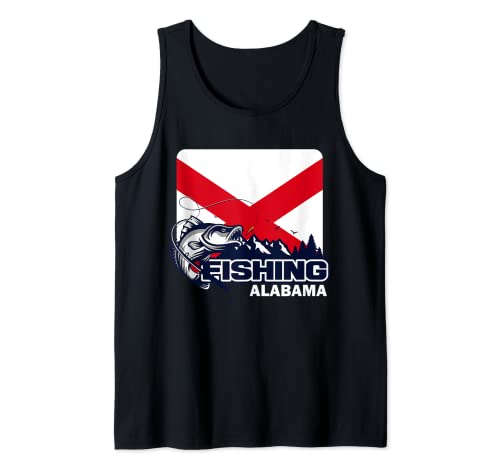 Flag of Alabama - Fishing in Alabama - Fishing Tank Top