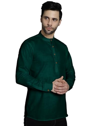 Kurta col chinois en coton mélangé pour vos soirées d'été détendues