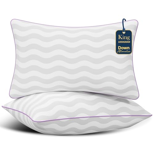 Dreamara King Size Pillows Set of 2 - Hotel Collection Bed Pillows with Down Alternative Fill, Soft...