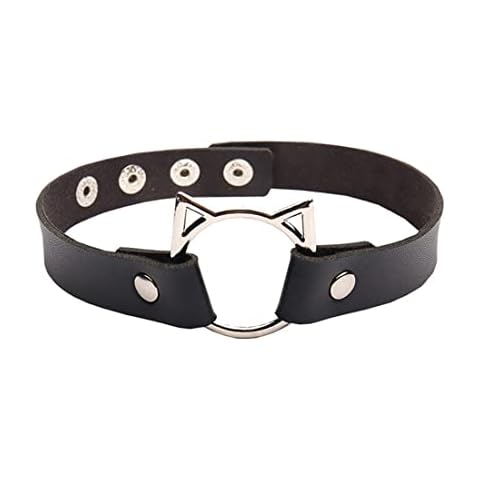 EUJEBEDA Womens Vintage Gothic Heart Leather Choker Necklace Punk Collar Neckband adjustable size Cover