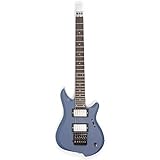 Diseño único sin cabeza de 24 trastes con tamaño de cuerpo de 3/4 y longitud de escala completa de 25.5 pulgadas, conveniente y compacto para viajes o espacio limitado de estudio. Humbuckers duales con grifo de bobina e interruptor de 3 vías alimentan la señal analógica con salida estándar de 1/4 pulgadas.