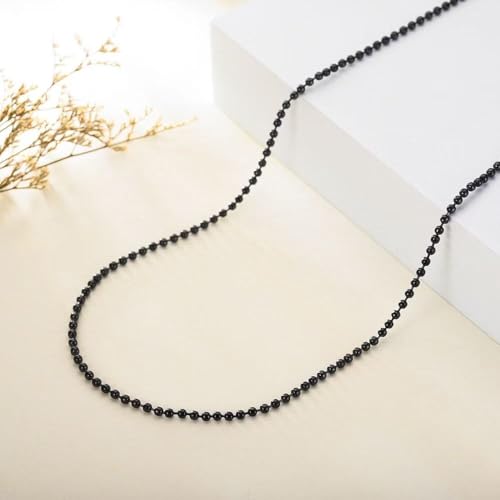 Image of IFNOW Ceiling Fan Pull Chain Metal Fan pull chain extension, ceiling fan chain connector,Diameter 3.2mm 6.5 Feet Long with 6 PCS Connector (Pure Black)