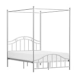 Hillsdale, Vivian Metal Full Canopy Bed with Decorative Gem Accents, Silver
