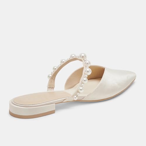 Image of Mesh Mules for Women Comfy Raffia Woven Strap Closed Pointed Toe Mule Flats Casual Slip on Dress Slides Flats