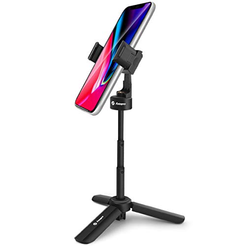 Fotopro Mini trépied de table, bureau de trépied de téléphone avec rotation 360, support de support de caméra portable pour iPhone 11/11 Pro iPhone XR Samsung Huawei