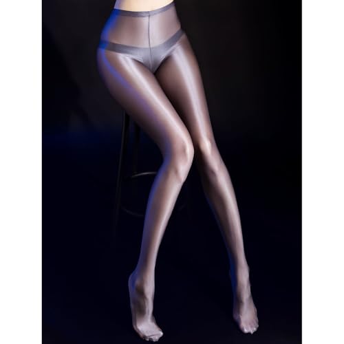 Image of Women Oil Shiny Stockings Pantyhose Shimmer Tights for Women Bright Shaping Tight Ultra Shiny Sheer