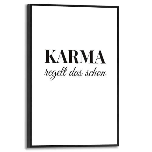 REINDERS Gerahmtes Bild, Karma, Schlafzimmer, Bilder, Wanddeko, Room Decor, MDF, Schwarz-Weiß, 30 x 20