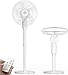 LeaderPro 2 in 1 Ventilatore a Piantana 136cm, Ventilatore Silenzioso 20dB, Altezza Regolabile, Rotazione 360° e Oscillazione Verticale 90°, 1-8 Timer con Telecomando