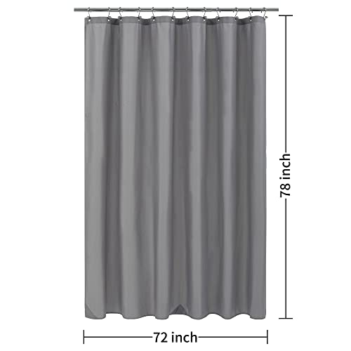 Image of ALYVIA SPRING 72x78 Long Waterproof Fabric Shower Curtain or Liner Grey | 3 Magnets, Soft Cloth & Hotel Quality, Machine Washable, Light-Weight, Long Size