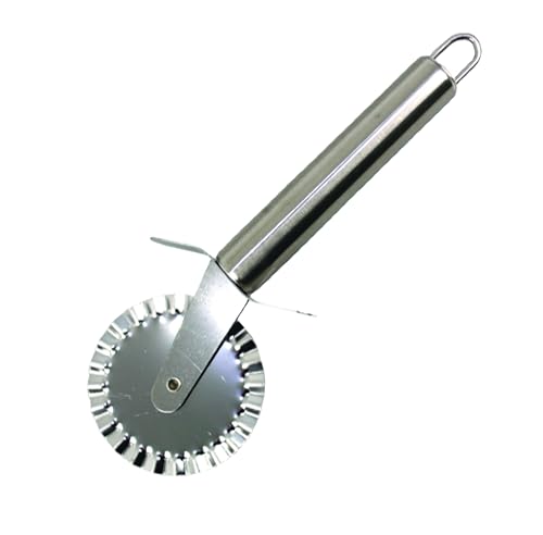 PARENCE - Pizza Roulette - Cortador de masa y pizza en acero inoxidable resistente - Corte de pizza de 19 X 6,5 CM - Percha de fácil almacenamiento