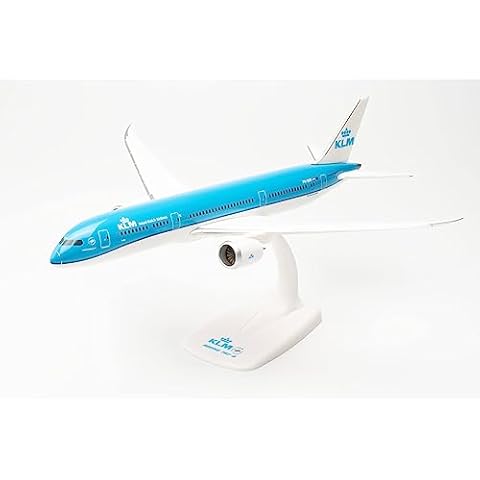 Herpa Snap-Fit Model Airplane KLM Boeing 787-9 Dreamliner - PH-BHP “Tulp/Tulip” Miniature in Scale 1:200, Collector's Item, Model with Stand, Plastic Cover