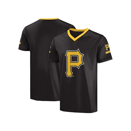Image of FOCO MLB Men's Officially Licensed Primary Logo Wordmark Ballpark Team Color Baseball Performance V-Neck Top