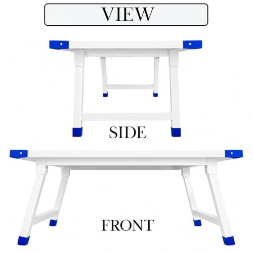 Image of Eduway Multipurpose Foldable White Board Laptop Table with 1 Duster & Marker | Heavy-Duty Portable Writing Desk for Bed, Study, Work from Home, Dining & Reading,