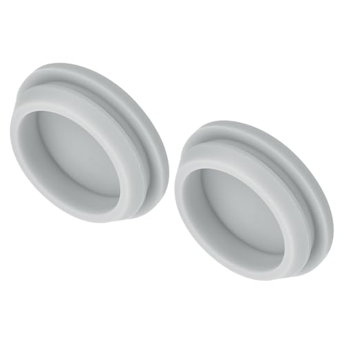Image of MECCANIXITY 2pcs Silicone Snap in Locking Hole Plugs,30mm /1.2 Inch Mounting Diameter Narrow Groove Width 2.5mm Panel Seal Cover Round for Kitchen Bulkheads Waterproof Sealing Plugs Grey