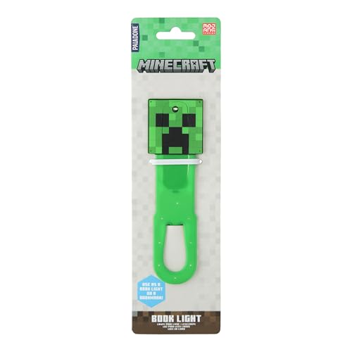 Paladone, Luce Da Lettura A Led E Segnalibro Con Clip Creeper Di Minecraft, Regali Per Videogiocatori Con Licenza Ufficiale, Per Fan Cultura Pop, Bamb