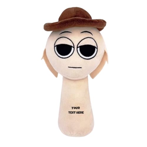 Image of Customized Text Brown Hat Sprunki Plush Toys