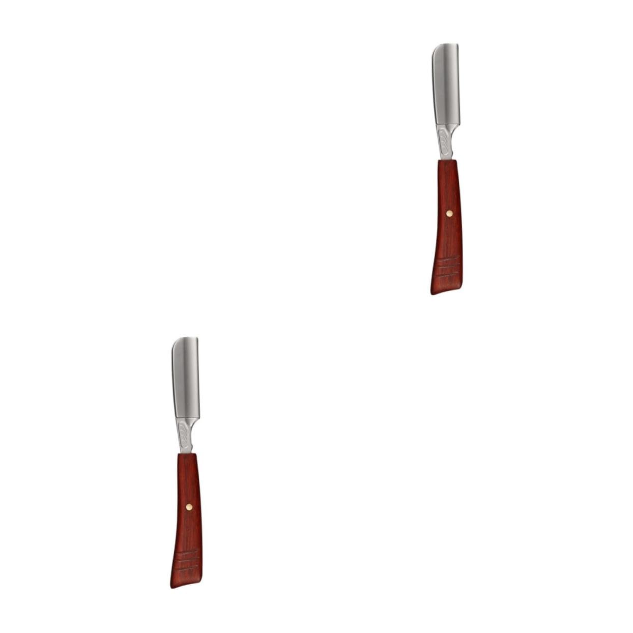 2 Stück manueller Rasierer Bartrasierer für Männer Gesichtsrasierer Bartformer Handrasierer für Männer Werkzeug zum Formen des Bartes Rotes Sandelholz