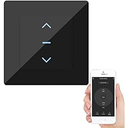 Persianas Motorizadas Leroy Merlin MOES Interruptor persiana WiFi, Apto para motor tubular y cortinas motorizadas, Compatible con la aplicación Smart Life/Tuya, Control de voz Alexa/Google Home, 2.4GHz WiFi, Negro