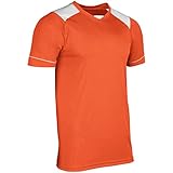 CHAMPRO Boys' Attacker Youth Soccer Jersey, Orange, White, Medium