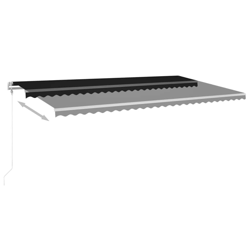 Store banne motorisé avec LED et capteur de Vent, Anthracite, 600 x 300 cm