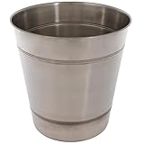 Hobby Lobby Stainless Steel Trash Can, 10 x 10 x 10 inches, Decorative Beaded Design, Silver, Bathroom, Office