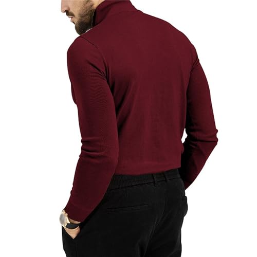 Men's High Neck Knitted Sweater Classic Turtleneck Twisted Casual Pullover High Elasticity Knit Jumper Tops3
