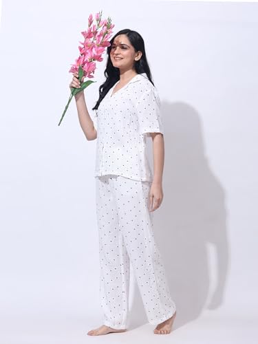 Image of B STORIES Women's Cotton Pyjama Set | Comfort and Relexed Nightsuit for Ladies