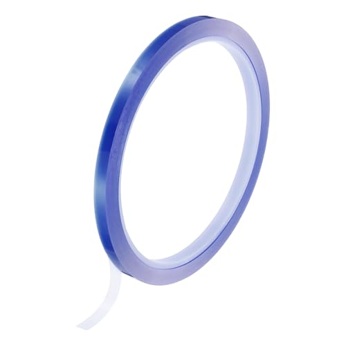 Image of uxcell Blue Heat Tape, 1 Roll 5mmx33m 108ft High Temperature Heat Resistant Tape for Sublimation,Heat Vinyl Press,Heat Transfer, Circuit Board, No Residue