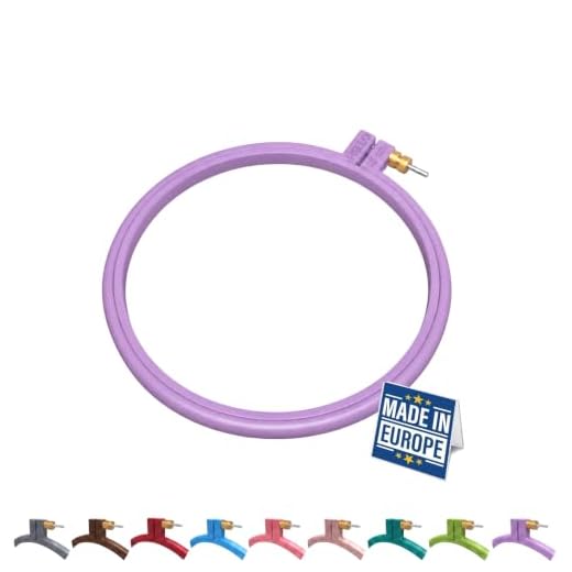 Nurge Lilac Small Square Embroidery Hoop, Cross Stitch Hoops, Punch Needle Hoop with Maker Susan Thread Floss Organizer Cards (Lilac, No:2 (Small))
